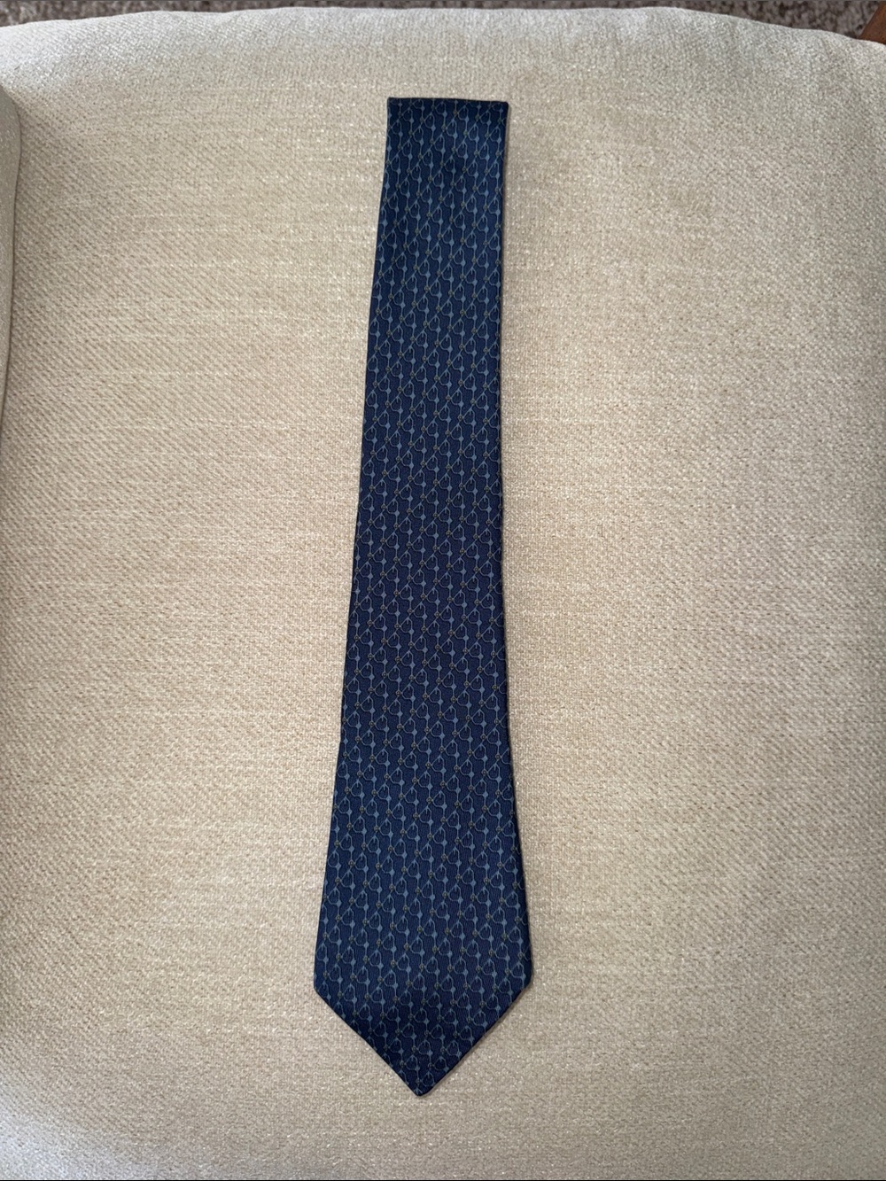 Vintage blue Hermes tie